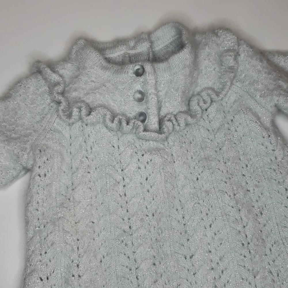 JANIE & JACK Knit Dress Tunic Metallic Sparkle Ruffle - Picture 2 of 6